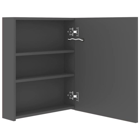 Szafka łazienkowa z lustrem i LED, szara, 50x14x60 cm Szafka łazienkowa z lustrem i LED, szara, 50x14x60 cm