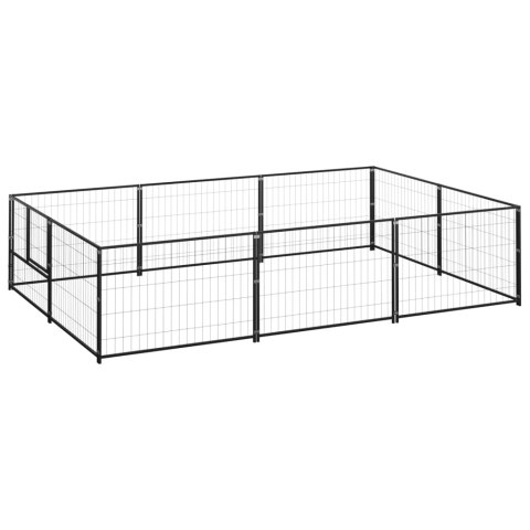 Kojec dla psa, czarny, 6 m², stalowy Kojec dla psa, czarny, 6 m², stalowy
