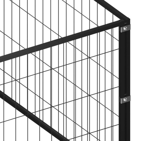 Kojec dla psa, czarny, 6 m², stalowy Kojec dla psa, czarny, 6 m², stalowy