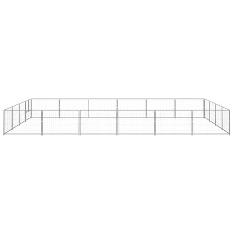  Kojec dla psa, srebrny, 24 m², stalowy