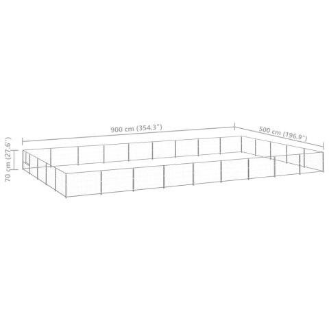 Kojec dla psa, srebrny, 45 m², stalowy Kojec dla psa, srebrny, 45 m², stalowy