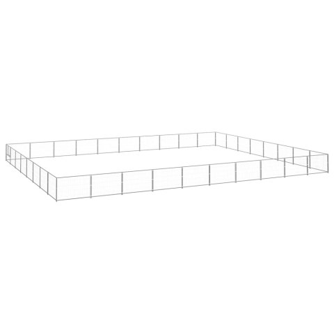 Kojec dla psa, srebrny, 80 m², stalowy Kojec dla psa, srebrny, 80 m², stalowy