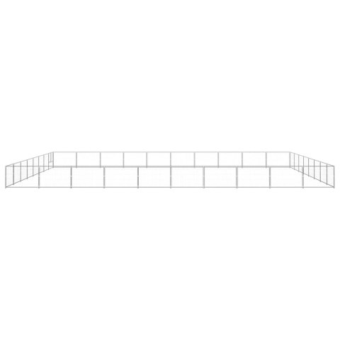 Kojec dla psa, srebrny, 80 m², stalowy Kojec dla psa, srebrny, 80 m², stalowy