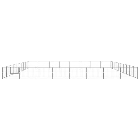 Kojec dla psa, srebrny, 80 m², stalowy Kojec dla psa, srebrny, 80 m², stalowy