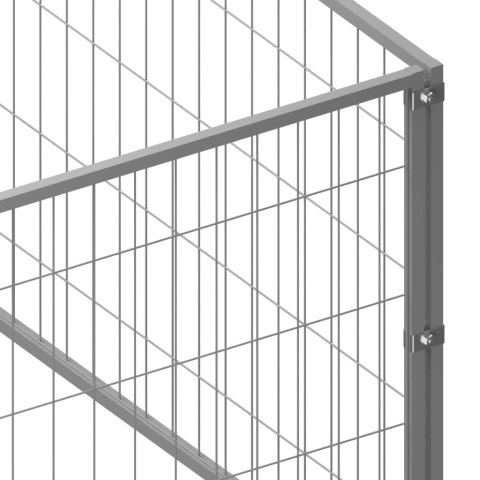 Kojec dla psa, srebrny, 80 m², stalowy Kojec dla psa, srebrny, 80 m², stalowy
