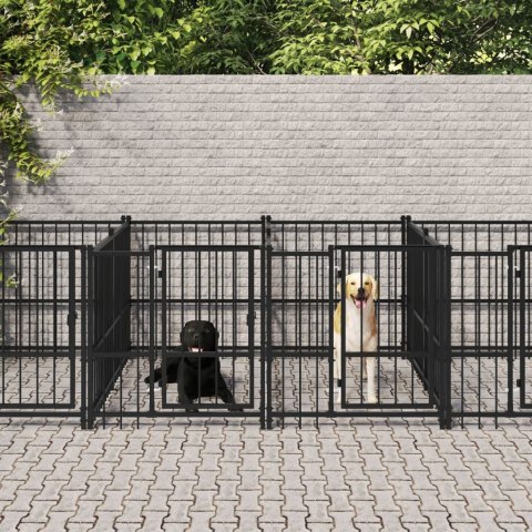 Kojec zewnętrzny dla psa, stalowy, 13,14 m² Kojec zewnętrzny dla psa, stalowy, 13,14 m²