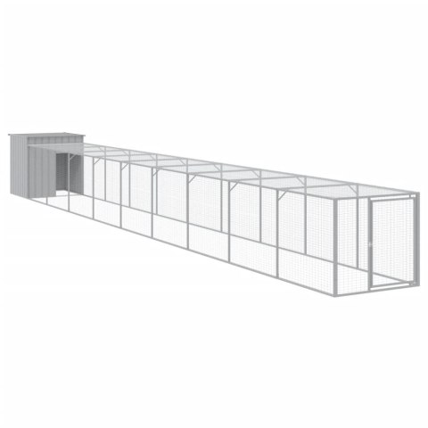 Kurnik z wybiegiem, jasnoszary, 110x1017x110 cm, stal Kurnik z wybiegiem, jasnoszary, 110x1017x110 cm, stal