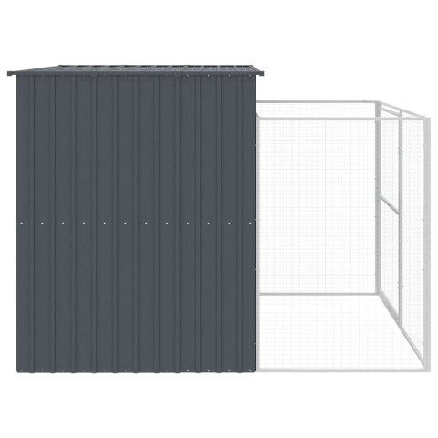 Buda dla psa, z wybiegiem, antracytowa, 214x253x181 cm, stal Buda dla psa, z wybiegiem, antracytowa, 214x253x181 cm, stal