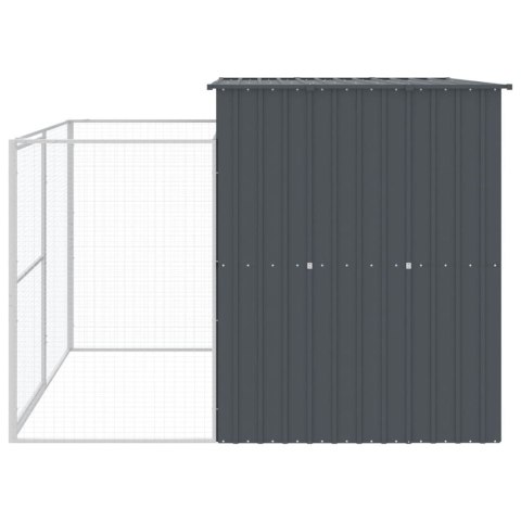 Buda dla psa, z wybiegiem, antracytowa, 214x253x181 cm, stal Buda dla psa, z wybiegiem, antracytowa, 214x253x181 cm, stal