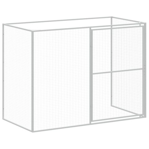 Buda dla psa, z wybiegiem, antracytowa, 214x253x181 cm, stal Buda dla psa, z wybiegiem, antracytowa, 214x253x181 cm, stal