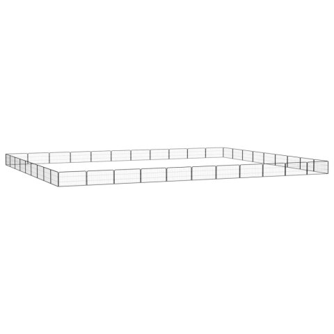Kojec dla psa, 40 panele, czarny, 100x50 cm, stal Kojec dla psa, 40 panele, czarny, 100x50 cm, stal