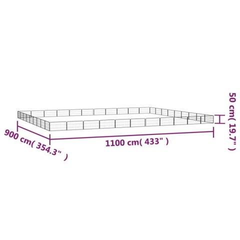 Kojec dla psa, 40 panele, czarny, 100x50 cm, stal Kojec dla psa, 40 panele, czarny, 100x50 cm, stal