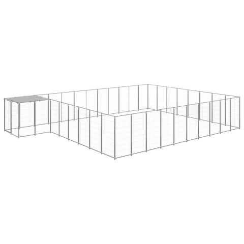 Kojec dla psa, srebrny, 25,41 m², stalowy Kojec dla psa, srebrny, 25,41 m², stalowy