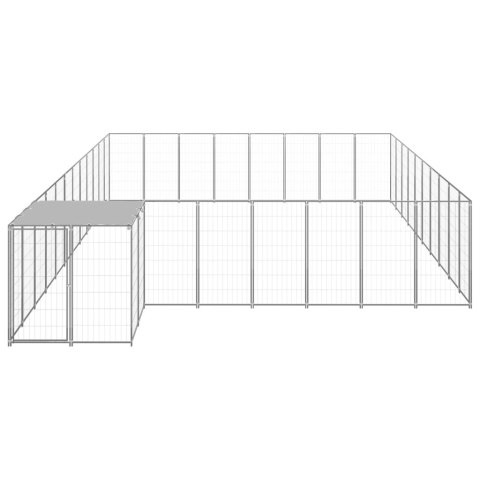 Kojec dla psa, srebrny, 25,41 m², stalowy Kojec dla psa, srebrny, 25,41 m², stalowy