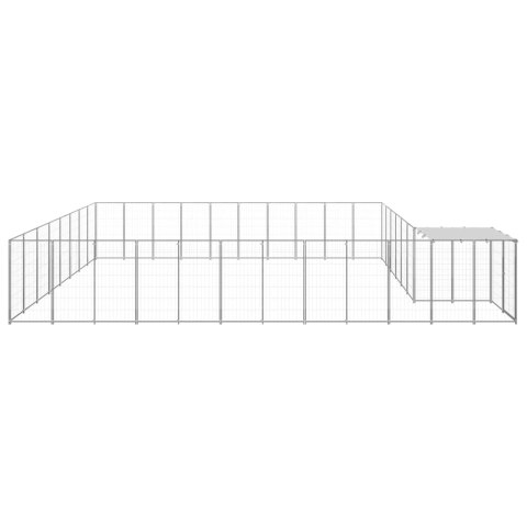 Kojec dla psa, srebrny, 25,41 m², stalowy Kojec dla psa, srebrny, 25,41 m², stalowy