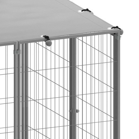 Kojec dla psa, srebrny, 25,41 m², stalowy Kojec dla psa, srebrny, 25,41 m², stalowy