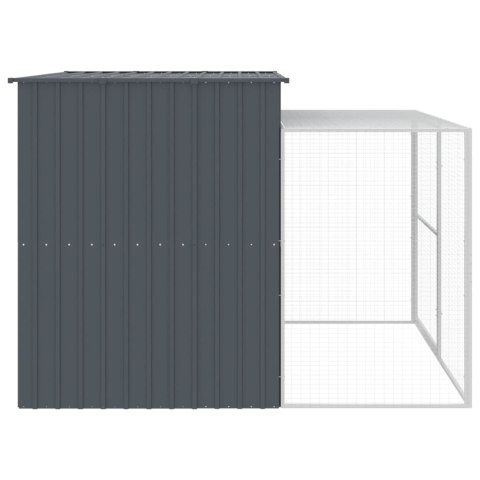 Buda dla psa, z wybiegiem, antracytowa, 214x253x181 cm, stal Buda dla psa, z wybiegiem, antracytowa, 214x253x181 cm, stal