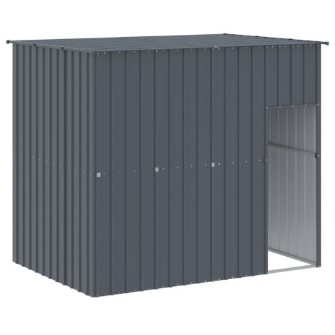 Buda dla psa, z wybiegiem, antracytowa, 214x253x181 cm, stal Buda dla psa, z wybiegiem, antracytowa, 214x253x181 cm, stal