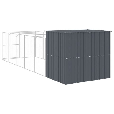 Buda dla psa, z wybiegiem, antracytowa, 214x661x181 cm, stal Buda dla psa, z wybiegiem, antracytowa, 214x661x181 cm, stal