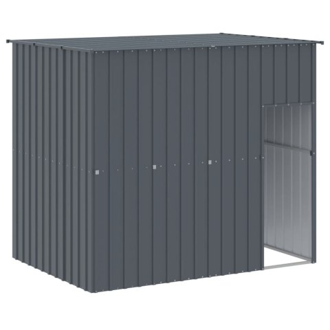 Buda dla psa, z wybiegiem, antracytowa, 214x661x181 cm, stal Buda dla psa, z wybiegiem, antracytowa, 214x661x181 cm, stal