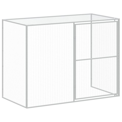 Buda dla psa, z wybiegiem, antracytowa, 214x661x181 cm, stal Buda dla psa, z wybiegiem, antracytowa, 214x661x181 cm, stal