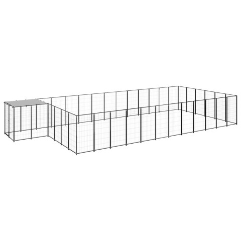 Kojec dla psa, czarny, 22,99 m², stalowy Kojec dla psa, czarny, 22,99 m², stalowy