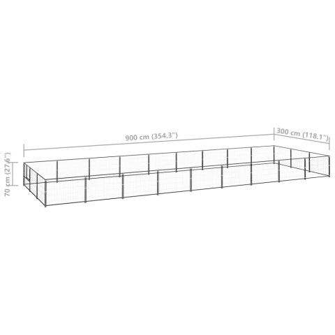 Kojec dla psa, czarny, 27 m², stalowy Kojec dla psa, czarny, 27 m², stalowy