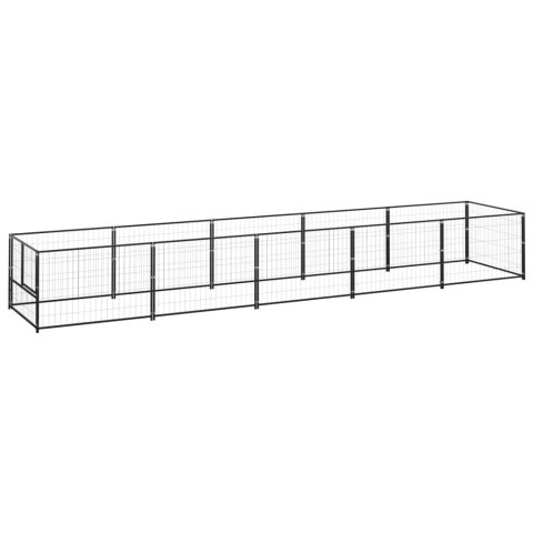 Kojec dla psa, czarny, 5 m², stalowy Kojec dla psa, czarny, 5 m², stalowy