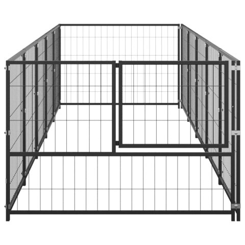Kojec dla psa, czarny, 5 m², stalowy Kojec dla psa, czarny, 5 m², stalowy