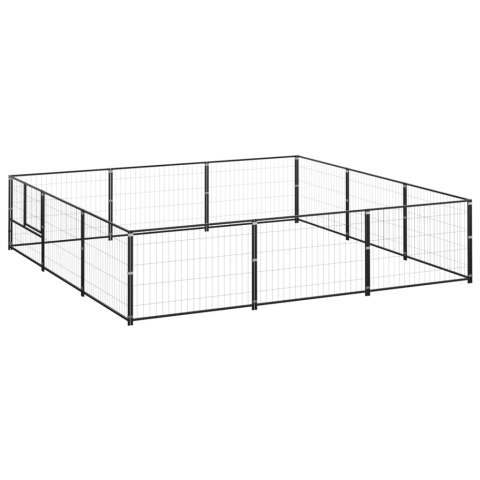 Kojec dla psa, czarny, 9 m², stalowy Kojec dla psa, czarny, 9 m², stalowy