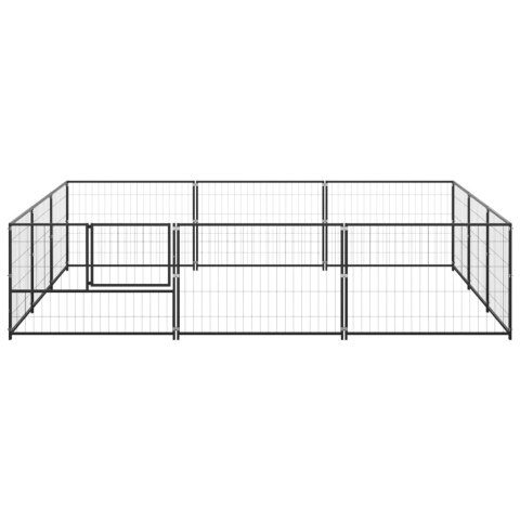 Kojec dla psa, czarny, 9 m², stalowy Kojec dla psa, czarny, 9 m², stalowy
