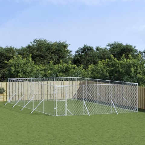 Kojec zewnętrzny dla psa, srebrny, 6x10x2 m, stal galwanizowana Kojec zewnętrzny dla psa, srebrny, 6x10x2 m, stal galwanizowana