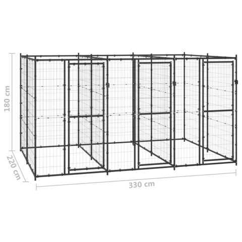 Kojec zewnętrzny dla psa, stalowy, 7,26 m² Kojec zewnętrzny dla psa, stalowy, 7,26 m²