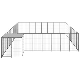  Kojec dla psa, czarny, 25,41 m², stalowy