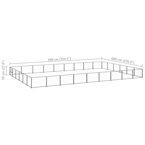  Kojec dla psa, czarny, 54 m², stalowy