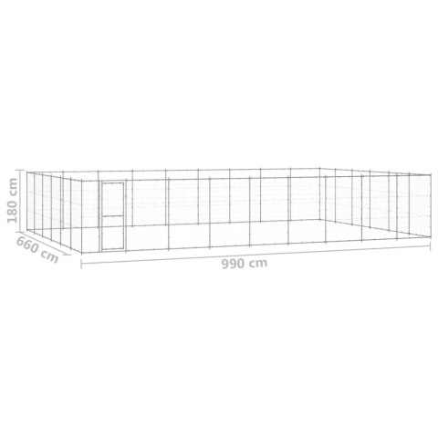  Kojec zewnętrzny dla psa, stal galwanizowana, 65,34 m²