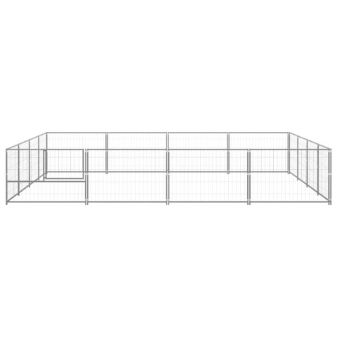  Kojec dla psa, srebrny, 16 m², stalowy