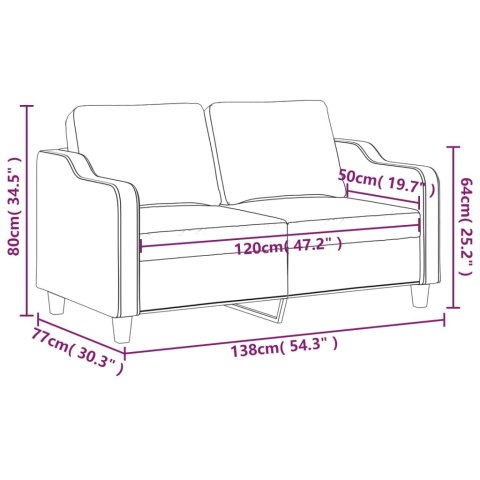  Sofa 2-osobowa, ciemnoszara, 120 cm, tapicerowana tkaniną