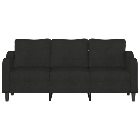  Sofa 3-osobowa, czarna, 180 cm, tapicerowana tkaniną