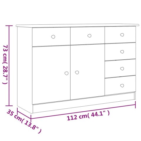  Szafka ALTA, 112x35x73 cm, lite drewno sosnowe