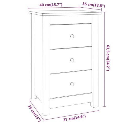  Szafka nocna, 40x35x61,5 cm, lite drewno sosnowe