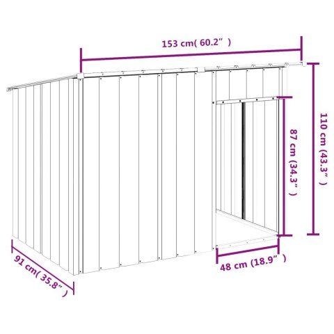 Buda dla psa, z dachem, antracytowa, 153x91x110 cm, stal Buda dla psa, z dachem, antracytowa, 153x91x110 cm, stal