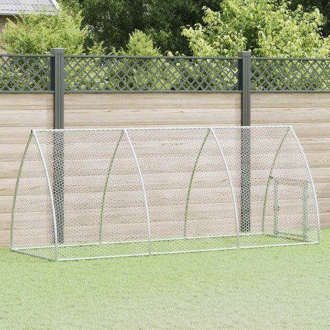 Klatka dla kurcząt, srebrna, 300x105x120 cm, stal galwanizowana Klatka dla kurcząt, srebrna, 300x105x120 cm, stal galwanizowana