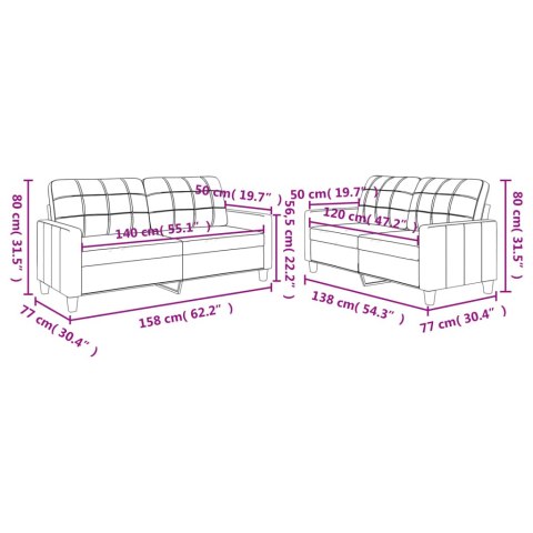  2-osobowa sofa z poduszkami, kremowa, sztuczna skóra