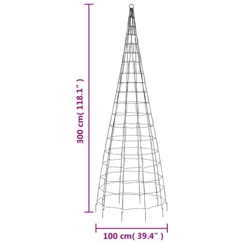  Choinka z lampek, na maszt, 550 niebieskich LED, 300 cm