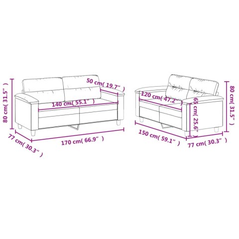  2-osobowa sofa z poduszkami, cappuccino, sztuczna skóra