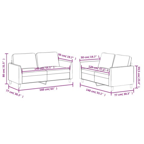  2-osobowa sofa z poduszkami, czarna, sztuczna skóra