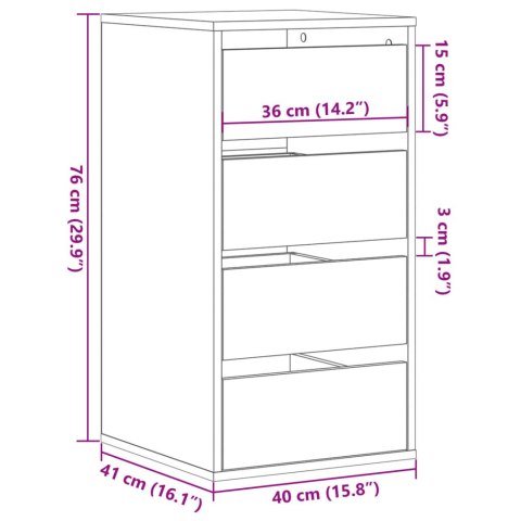 Komoda, biała, 40x41x76 cm, materiał drewnopochodny Komoda, biała, 40x41x76 cm, materiał drewnopochodny