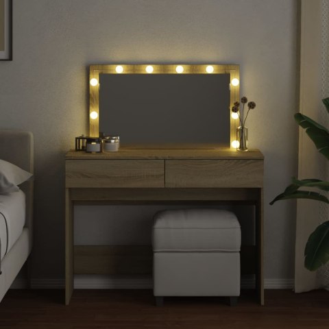 Toaletka z oświetleniem LED, dąb sonoma, 100x40x120 cm Toaletka z oświetleniem LED, dąb sonoma, 100x40x120 cm