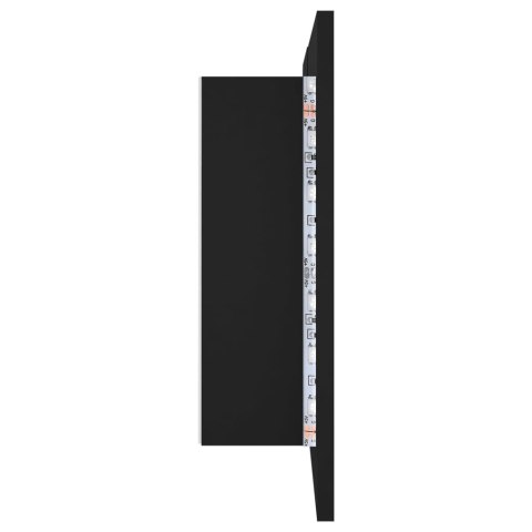 Szafka łazienkowa z lustrem i LED, czarna, 80x12x45 cm, akryl Szafka łazienkowa z lustrem i LED, czarna, 80x12x45 cm, akryl